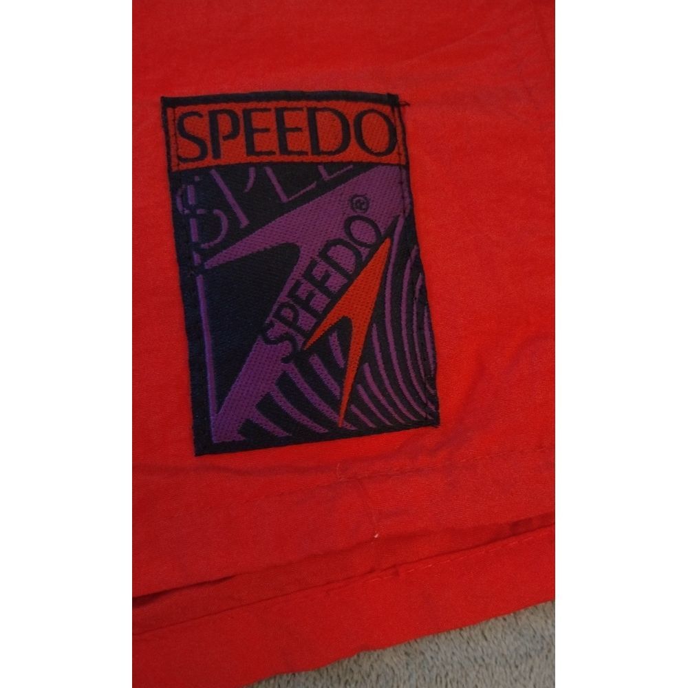 Speedo Swim Trunks Men's 44 Red Lined
